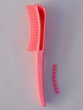 Rizos Curls Pink Detangling Flexi Brush for Curly Hair, Flexible comb glides with curls to easily detangle, no pull or pain