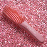 Rizos Curls Pink Detangling Flexi Brush for Curly Hair, Flexible comb glides with curls to easily detangle, no pull or pain